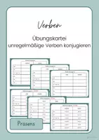 Vorschau - Aufgabenkarten - Verben - Übungskartei - unregenmäßige Verben konjugieren - Deckblatt