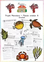 Vorschau - Arbeitsblätter - Meerestiere: Plakate & Referate (Forschen) - Sachunterricht - Kl. 3/4 - Deckblatt