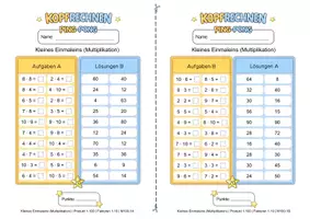 Vorschau - Arbeitsblätter - Einmaleins Mathematik Kopfrechnen Ping Pong Multiplikation - Seite 2
