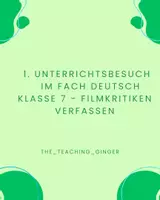 Vorschau - Stundenentwürfe - 1. Unterrichtsbesuch Deutsch Filmkritiken - Deckblatt