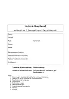 Vorschau - Stundenentwürfe - Unterrichtsentwurf: Prozentrechnung im Alltag - Zeitungsartikel überprüfen & Leserbrief schreiben l Mathematik Klasse 6-7 - Seite 1