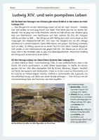 Vorschau - Arbeitsblätter - Ludwig XIV. und sein pompöses Leben / Das Schloss Versailles - Seite 2