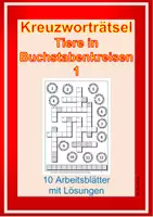 Vorschau - Arbeitsblätter - Kreuzworträtsel Buchstabenkreise Tiere 1 - Deckblatt
