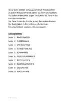 Vorschau - Arbeitsblätter - Kreuzworträtsel Buchstabenkreise Tiere 1 - Seite 1