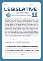 Vorschau - Unterrichtsreihen - Leseverstehen – Die Legislative | Staatsgewalten einfach erklärt - Deckblatt