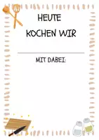 Vorschau - Poster - Heute kochen wir Aushang für Kinder - Deckblatt