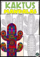 Vorschau - Mal- und Bastelvorlagen - Kaktus Mandalas Ausmalbilder für Klassen 1–6 - Deckblatt