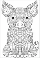Vorschau - Mal- und Bastelvorlagen - Schwein Mandalas kreative Ausmalbilder - Seite 2