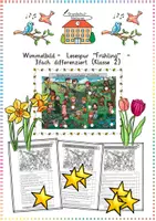 Vorschau - Arbeitsblätter - Frühling: Wimmelbild-Lesespur (3-fach diff.) - Deutsch - Kl. 2 - Deckblatt