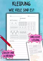 Vorschau - Arbeitsblätter - DaZ / DaF / Deutsch Grundschule - Schreiben - Kleidung - Arbeitsblatt - sofort einsetzbar - Deckblatt