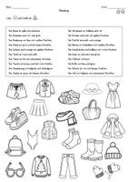 Vorschau - Arbeitsblätter - DaZ / DaF / Deutsch Grundschule - Lesen und Malen - Kleidung - Arbeitsblatt - sofort einsetzbar - Seite 2