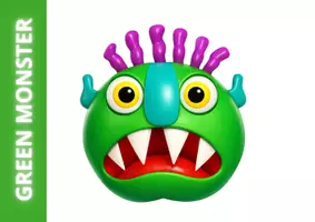 Vista previa - Hojas de trabajo - Green Monster Storytime Flipbook - página 1