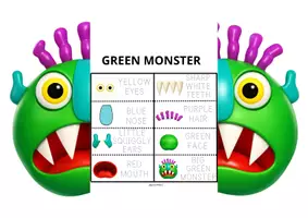 Vista previa - Hojas de trabajo - Green Monster Storytime Flipbook - página 2
