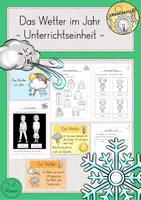 Vorschau - Stundenentwürfe - Wetter im Jahr Jahresverlauf Jahreszeiten Unterrichtseinheit - Deckblatt