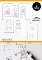Vorschau - Mal- und Bastelvorlagen - Halloween basteln - Kurbisse - Kunst - Seite 1