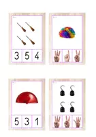 Vista previa - Tarjetas / Manipulativos - Asociación de cantidades 1-5 (carnaval) - página 2