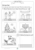 Vorschau - Arbeitsblätter - Wir feiern Feste Klasse 1/2 Weihnachten Zuckerfest Pessach Ethik Grundschule - Seite 2