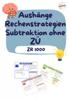 Vorschau - Poster - Merkplakate/ Aushänge Rechenstrategien Subktration ZR 1000 - Deckblatt