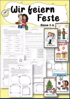 Vorschau - Arbeitsblätter - Wir feiern Feste 3. 4. 5. Klasse Weihnachten Ramadanfest (Zuckerfest) Pessach Ethik Grundschule - Deckblatt