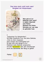 Vorschau - Arbeitsblätter - Täglich 10 Minuten Lesetraining mit Rätselgeschichten: Burgfest mit Hindernissen - Seite 1