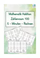 Vorschau - Arbeitsblätter - 5 - Minuten Rechnen Addition ZR 100 - Deckblatt