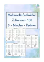 Vorschau - Arbeitsblätter - 5 - Minuten Rechnen Subtraktion ZR 100 - Deckblatt
