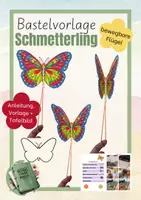 Vorschau - Mal- und Bastelvorlagen - Bastelvorlage Schmetterling mit bewegbaren Flügeln - Werken Kunst Frühling Sommer - Deckblatt