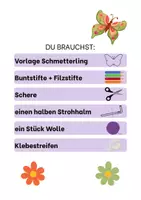 Vorschau - Mal- und Bastelvorlagen - Bastelvorlage Schmetterling mit bewegbaren Flügeln - Werken Kunst Frühling Sommer - Seite 1