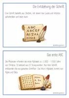 Vorschau - Stationenlernen - Die Entstehung der Schrift - Karteikarten - Seite 1