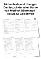 Vorschau - Arbeitsblätter - Der Besuch der alten Dame von Friedrich Dürrenmatt - Bezug zur Gegenwart (Lückentext und Übungen kompakt) - Deckblatt