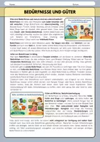 Vorschau - Arbeitsblätter - Bedürfnisse und Güter – Was Menschen brauchen und wünschen - Seite 1