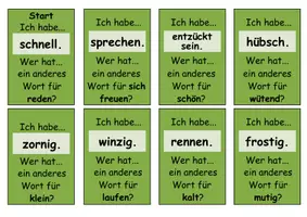Vorschau - Spiele - „Ich habe, wer hat?“ Synonyme, Wortschatzspiel (28 Karten) - Deckblatt
