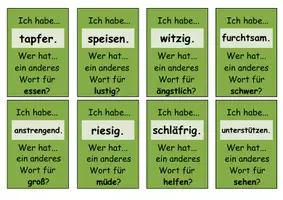 Vorschau - Spiele - „Ich habe, wer hat?“ Synonyme, Wortschatzspiel (28 Karten) - Seite 1