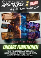 Vorschau - Spiele - Demo - Lineare Funktionen - Auf den Spuren der Zeit - Ein mathematisches Abenteuer - Deckblatt
