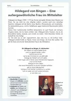 Vorschau - Arbeitsblätter - Hildegard von Bingen – Eine außergewöhnliche Frau im Mittelalter - Seite 1