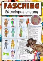 Vorschau - Arbeitsblätter - Lesespaziergang Fasching Detektiv - Seite 1