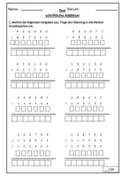 Vorschau - Arbeitsblätter - Test schriftliche Addition ZR 1 000 000 (veränderbare Datei) + Klecksaufgaben + Lösungen - Seite 1