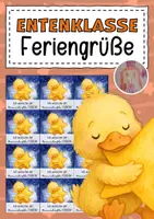Vorschau - Mal- und Bastelvorlagen - Feriengrüße mit Sternen für die Entenklasse - Deckblatt