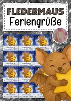 Vorschau - Mal- und Bastelvorlagen - Feriengrüße mit Sternen für die Fledermausklasse - Deckblatt