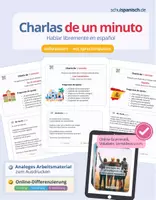 Vorschau - Arbeitsblätter - Charlas de 1 minuto · Hablar libremente en español - Deckblatt
