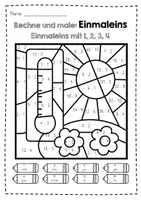 Vorschau - Arbeitsblätter - Rechnen und Malen – Einmaleins Arbeitsblätter „Wetter“ (Mathe Grundschule, Klasse 2–3, Multiplikation & Division) - Seite 2