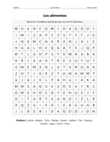 Vorschau - Arbeitsblätter - Los alimentos – Sopa de letras - Deckblatt