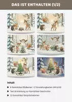 Vorschau - Bildkarten - Kamishibai Geschichte Weihnachten Winter | 6 Bildkarten + Text A3 & A4 – 5 Waldfreunde - Seite 1