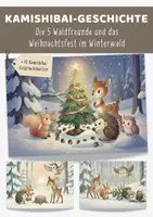 Vorschau - Bildkarten - Kamishibai Geschichte Weihnachten Winter | 6 Bildkarten + Text A3 & A4 – 5 Waldfreunde - Deckblatt