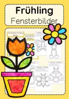 Vorschau - Arbeitsblätter - Kunst Frühling Fensterbilder Klasse 1 & 2 Prickelbilder - Deckblatt