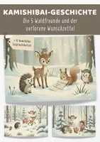 Vorschau - Bildkarten - Kamishibai Geschichte Weihnachten Waldtiere Winter | 6 Bildkarten + Text A3 & A4 – 5 Waldfreunde - Deckblatt