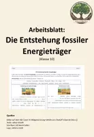 Vorschau - Arbeitsblätter - Arbeitsblatt: Die Entstehung fossiler Energieträger - Deckblatt