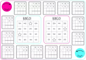 Vorschau - Spiele - Bingo - Schriftliches Subtrahieren mit und ohne Übertrag - Seite 3