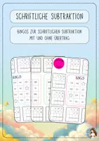 Vorschau - Spiele - Bingo - Schriftliches Subtrahieren mit und ohne Übertrag - Deckblatt