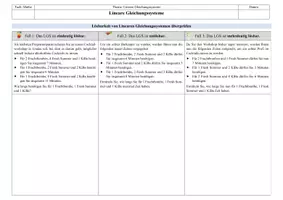 Vorschau - Arbeitsblätter - Lösbarkeit von Linearen Gleichungssystemen - Deckblatt